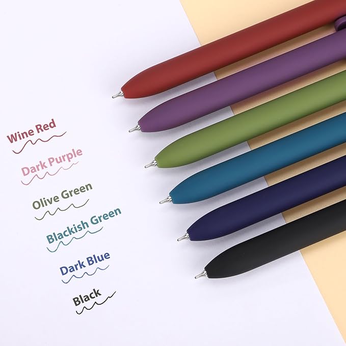 FIOVER Colored Pens, 24 Pack Colorful Gel Pens, Quick-Dry 0.7mm Medium Point for Journaling, Note Taking, Doodling, Aesthetic Office School Supplies, Gifts for Women Men(24PCS Aesthetic+Vintage)