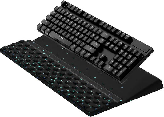 Computer Keyboard Stand with Wrist Rest,Comfy Ergonomic Tilted Keyboard Holder,Keyboard Tray Support for Office Home (Blue Starry Sky)