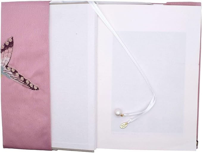 BLBMH 5.5x8.5 inch Book Covers for Paperbacks Adjustable Paperbacks Book Cover Soft Cloth Protector for Journal Bible- Embroidered Butterflies
