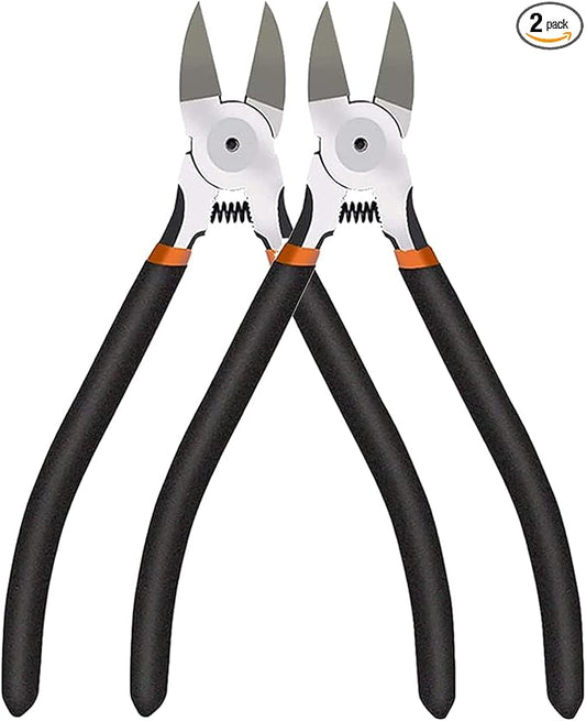 BOENFU Wire Snips Floral Wire Cutter Jewelry Wire Snippers 6 Inches 2 Pack Flush Cut Pliers Side Cutters Metal Cutting Tool for Crafting, Floral, Artificial Flowers, Chicken Wire, Electrical