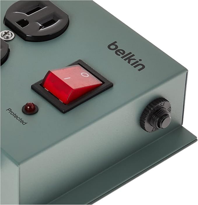 Belkin Power Strip Surge Protector - 10 AC Multiple Outlets, 15 ft Long Heavy-Duty Metal Extension Cord with Wall Mount Holes for Home, Office, Travel, Computer Desktop, Laptop & Phone Charging - 5PK