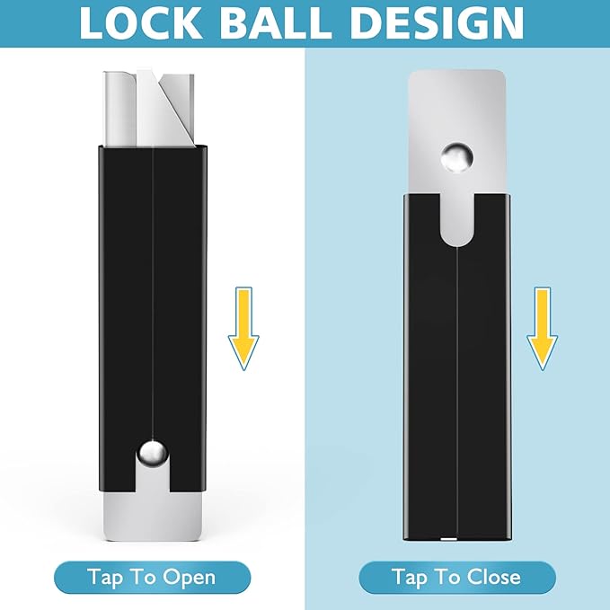 DIYSELF Box Cutters, 12 Pack Utility Knife All Metal Construction, Box Cutter Retractable, Mini Box Cutter, Box Cutters Knife with Single Edge Razor Blade, Boxes Cutters for Office, Home (Black)