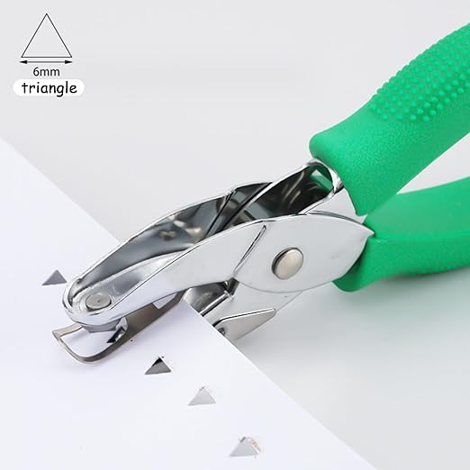 Handheld Triangle Hole Punch, 1/4 Inch Hole Size, Craft Paper Puncher, Single Pack, Ideal for DIY Projects and Office Use