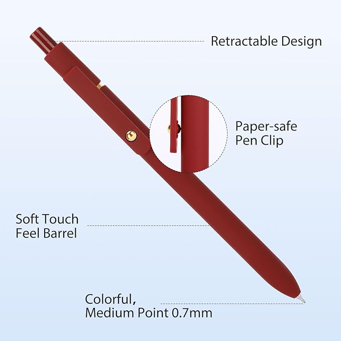 FIOVER Colored Pens, 24 Pack Colorful Gel Pens, Quick-Dry 0.7mm Medium Point for Journaling, Note Taking, Doodling, Aesthetic Office School Supplies, Gifts for Women Men(24PCS Aesthetic+Vintage)