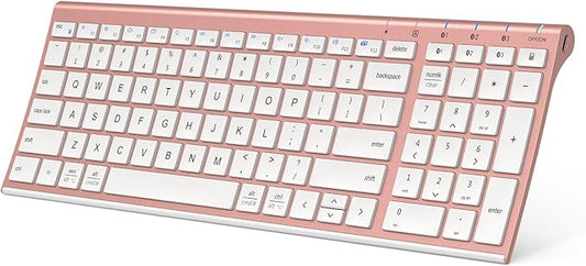 iClever BK10 Bluetooth Keyboard, Universal Bluetooth 5.1 Wireless Keyboard with Number Pad, Ergonomic Design, Multi-Device Compatibility, Stable Connection for Mac, iPad, iPhone, Android, Windows