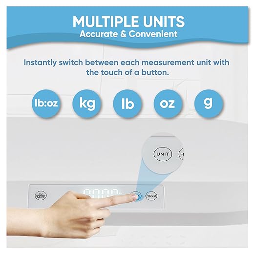 Charmline Digital Baby Scale with Wiggle-Proof Algorithm,Pet Scales for Cats and Dogs,Baby Weight Scale with oz/lb/g/kg Unit up to 88 lbs
