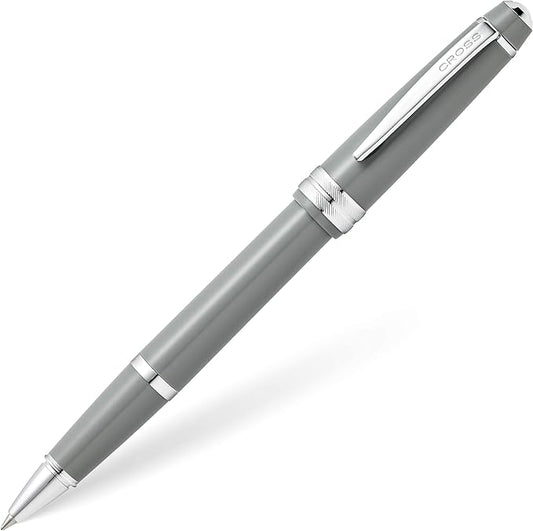 Cross Bailey Light Refillable Rollerball Pen Presented in a Everyday Gift Box - Medium Point, Black Ink, Polished Gray