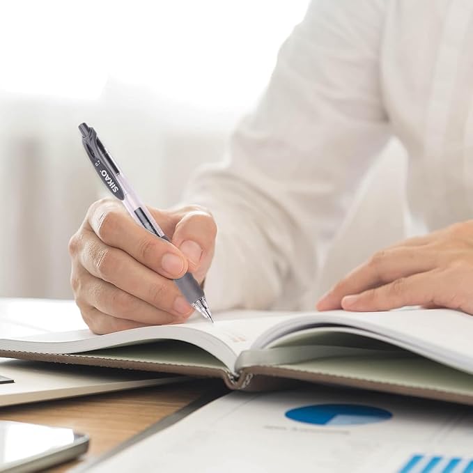 Gray Gel Pens Bulk 30 Pack Gray Pens Fine Point Smooth Writing No Smudge, CLOUD TOUCH Grip 0.7mm Black Gel Ink, Retractable Rollerball Pens for Server Office School, Lapiceros (GRAY)