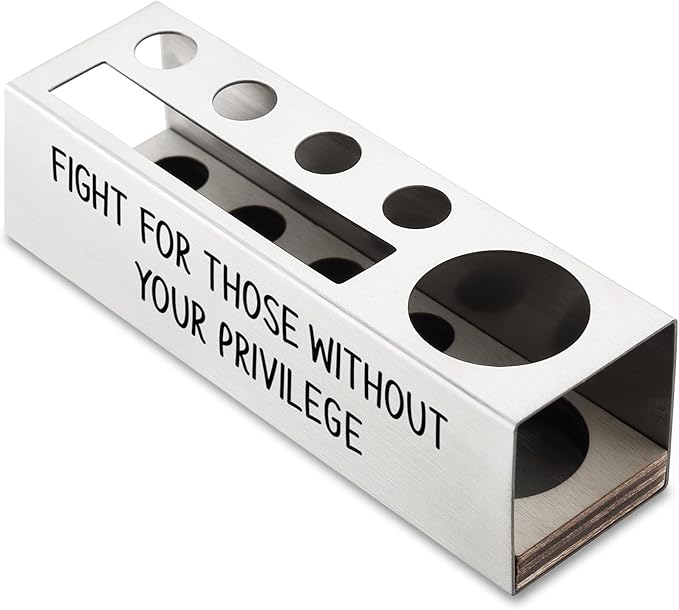 Fight for Those Without Your Privilege Pen Holder, Equality Gifts, Female Empowerment Desk Decor Stainless Steel Pencil Holders WCC63