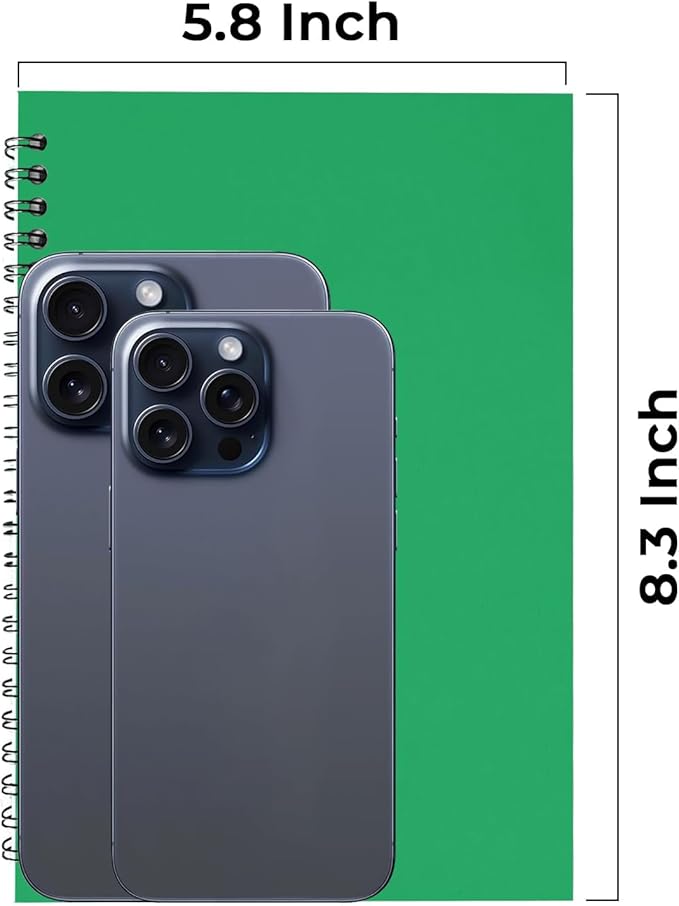 Blank Spiral Notebook, 48 Pack, 5.8 x 8.3, 120 Pages (60 Sheets), 100 GSM Unlined Drawing Notebooks, Assorted A5 Journals, No-Bleed, Sketching, Note Taking, Blank Journals for Office & School