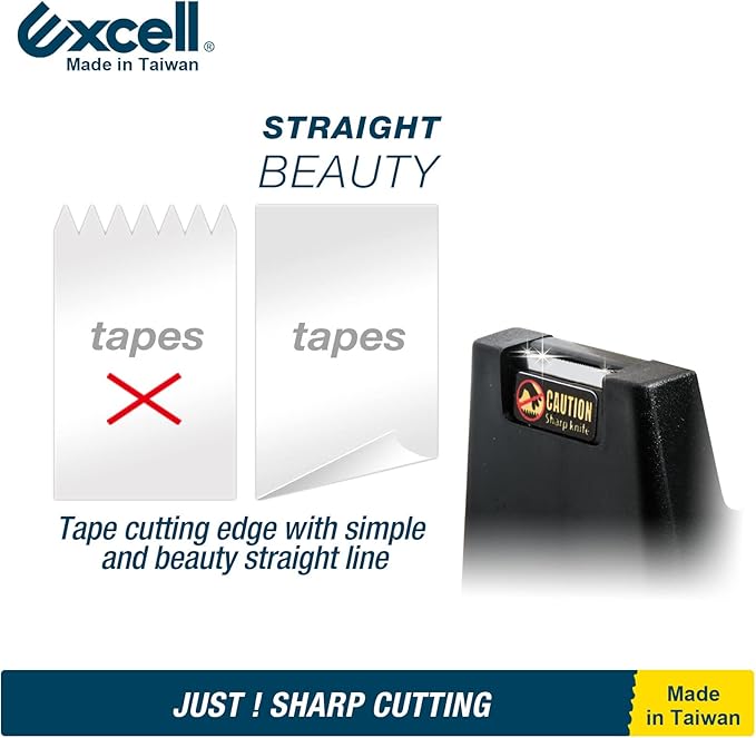 Excell Desk Tape Dispenser (1" core) with Non-Skid Base: Perfect for Office/School with Straight Tape cuts. Easy to use and Store with a Modern Design. Includes 3/4" Wide Tape Dispenser.