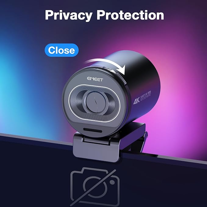 EMEET S600 4K Webcam with Tripod for Streaming - Sony 1/2.5'' Sensor, PDAF Autofocus, 1080P@60FPS, 2 Noise Reduction Mics, Built-in Privacy Cover, 73° FOV, Streaming Webcam for Product/Game/Beauty