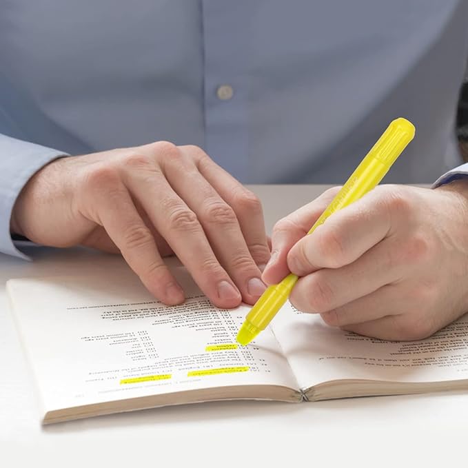 feela 12 Pack Yellow Gel Bible Highlighters Markers Journaling Supplies, No Bleed Through For Highlighting Journal School Office