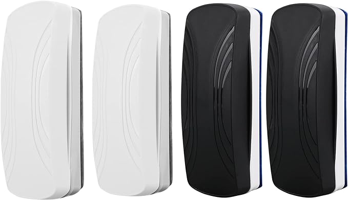 Ddaowanx Whiteboard Eraser, Magnetic Dry Erase Eraser, Glass Board Eraser,School and Office Supplies (4 Pack/2 Black+2 White)