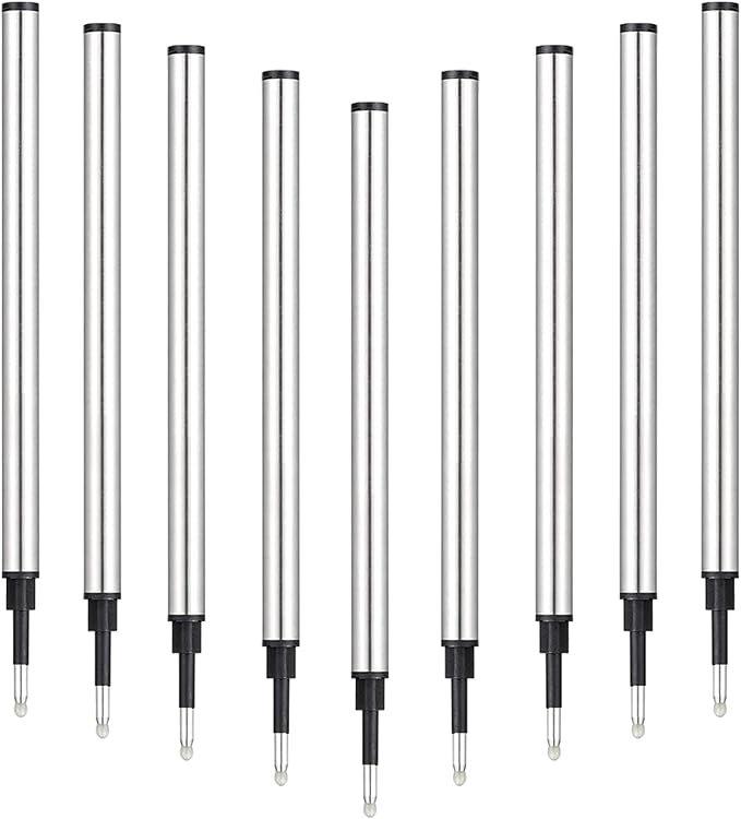 HeTaoCat Gel Rollerball Pen Refills, Roller Ball Fine Point 0.5mm, Black Ink Refill Pack of 5 - Replaceable Ballpoint Pen Refills Medium Point (Navy Blue)