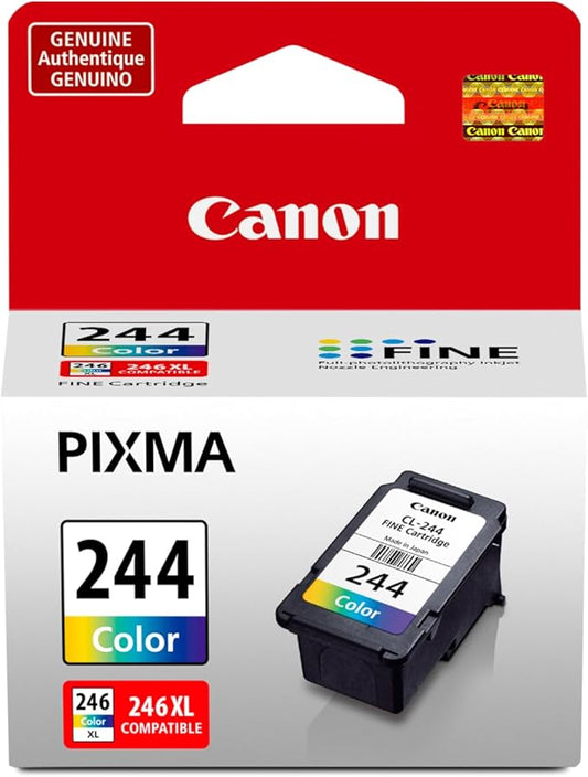 Canon CL-244 Genuine Color Ink Cartridge, Compatible with iP2820, MX492, MG2420/2520/2920/2922/2924/3020/2525, TS3120/302/302a/202/4520/3320