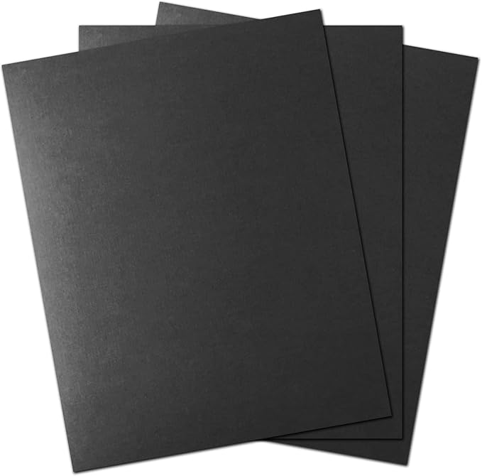 Binditek 100 Pack 13 Mil Slight Linen-Texture Paper Binding Presentation Covers, 90lb, for Business Documents, School Projects, 8-1/2 x 11", Un-Punched, Black