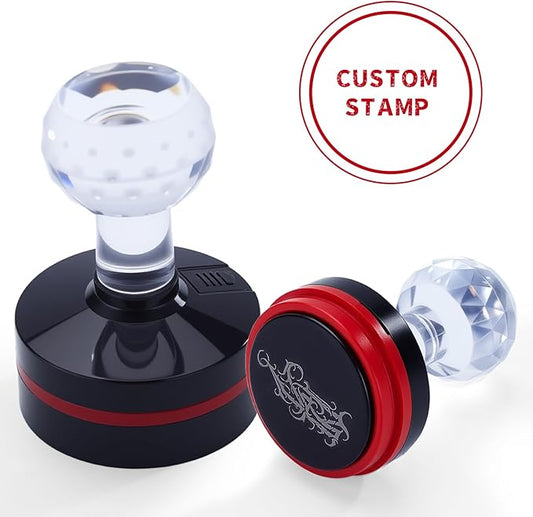 Custom Logo Self-Inking Stamp - Personalized Business Logo & Text Stamper | 5 Sizes | 7 Ink Color Options
