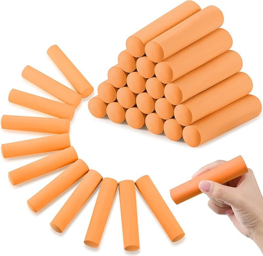 Fulmoon 40 Pcs Jumbo Sidewalk Chalk for Kids Outdoor Art Non Toxic Large Washable Street Chalk for Adults Drawing Painting Classroom(Orange,Round Style)
