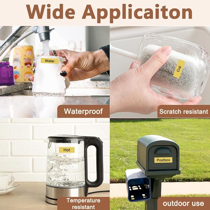 Hehua 18mm 0.7 Black on Gold Laminated Tape Compatible for Brother Label Maker Tape TZe-841 TZe841 TZ-841 TZ841 for P Touch PT D400 D450 D600 D610 P710BT, 3/4'' x 26.2ft, 3 Pack