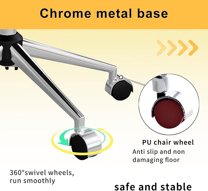 Chair, Desk Computer Chair ，with Armrests ，Ergonomic Office Chair for Home and Office, 17.32 x 22.83 x 35.43 inches, Multiple Colors (White)