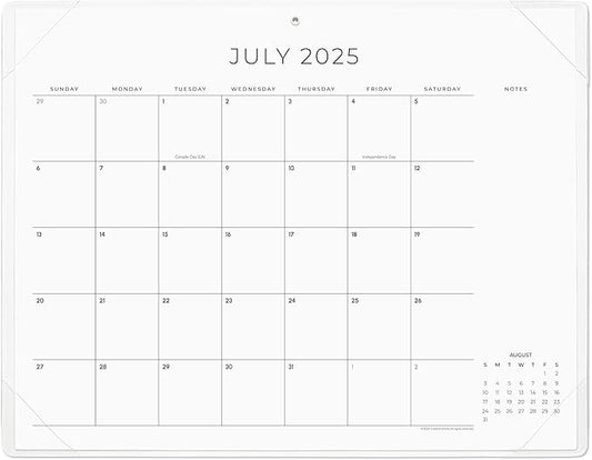 Cabbrix Simplified Desk Calendar 2025-2026 with Desktop Mat, Desk Pad Calendar Large 21" x 16-1/2" Covering July 2025 to June 2026, Monthly Desktop Calendar for Home School and Office (Beige)