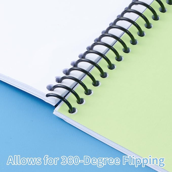 Binditek 200 Pack Plastic Spiral Binding Coils,8 Different Sizes (1/4",5/16",3/8",1/2",9/16",5/8",3/4",1"), 4:1 Pitch, Black, for Letter Size