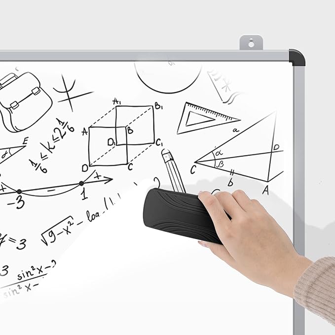 Ddaowanx Whiteboard Eraser, Magnetic Dry Erase Eraser, Glass Board Eraser,School and Office Supplies (4 Pack/Black)