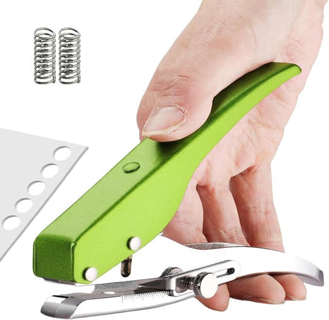 Hole Punch, Heavy Duty Hole Puncher Single Hole Punch Handheld Paper Punch Hole Puncher Single Small Hole Punch One Hole Punch for Paper Crafts Cards Tags Scrapbook- 5/16 inch-8mm