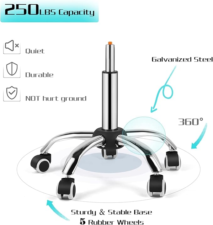 COSVALVE Armless Desk Chair, Mid Back Swivel Office Chair, Adjustable Executive Conference Task Chair with Rolling Wheels and Diamond Pattern, for Home Computer Barber, White