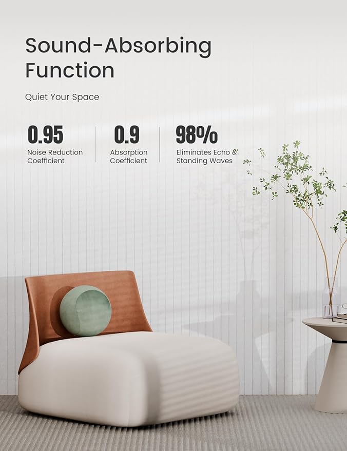 Bumusty Large Cork Board Alternative-47 x35 Felt Bulletin Board Tiles, with 30 Pushpins, 70 Adhesive Tabs, 12-Pack Slat Wall Paneling, Cork Boards for Office Push Pin Board Felt Board-Milky White