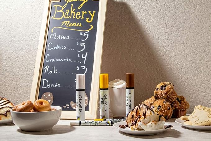 Glass Pen Window Marker: Liquid Chalk Pens for Glass, Whiteboard Markers with Washable Paint - Graduation, Car Windows, Mirror Pen, Storefront, Wedding, Parade, Party & Holiday (Yellow, Jumbo Tip)