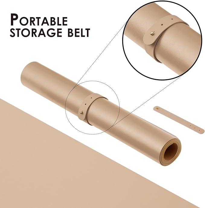 Cork Apricot Desk Mat - Dual-Sided Desk Pad for Office and Home - Desk Organization and Accessories - Ideal for Large Mouse Pad and Desk Mats on Top of Desks(23.6"x 11.8")