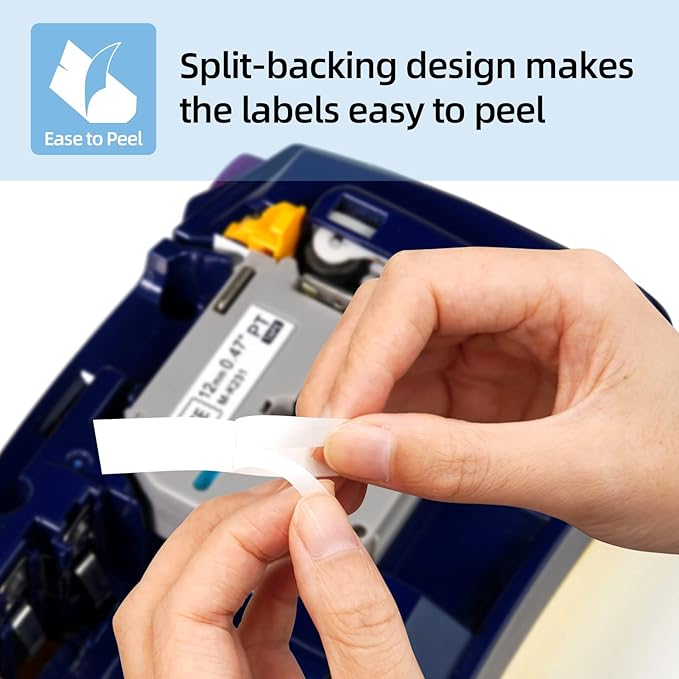 Compatible with Brother P Touch M Tape M-K231 K231s M231 MK-231 MK231 12mm 0.47'' White Label Maker Tape,Replacement for Brother PTouch PT-M95 PT-85 PT-75 PT-65 Label Makers