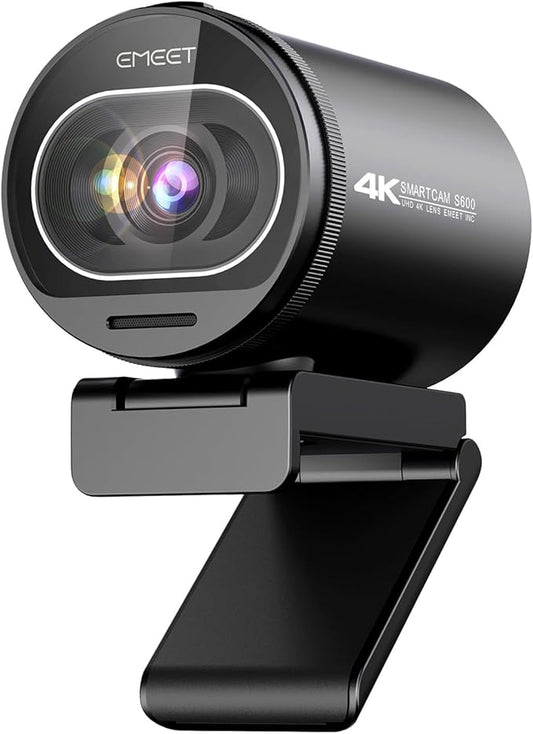 EMEET S600 4K Webcam for Streaming - Sony 1/2.5'' Sensor, PDAF Autofocus, 1080P@60FPS, 2 Noise Reduction Mics, Built-in Privacy Cover, 73° FOV, Streaming Camera for Live Commerce/Gaming/Beauty