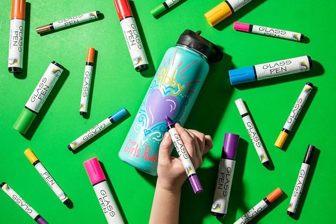 Glass Pen Window Marker: Liquid Chalk Pens for Glass, Whiteboard Markers with Washable Paint - Graduation, Car Windows, Mirror Pen, Storefront, Wedding, Parade, Party & Holiday (Purple, Jumbo Tip)