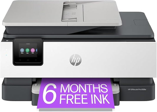 HP OfficeJet Pro 8138e Wireless All-in-One Color Inkjet Printer, Print, Scan, Copy, Fax, ADF, Duplex Printing Best-for-Home Office (Renewed Premium)