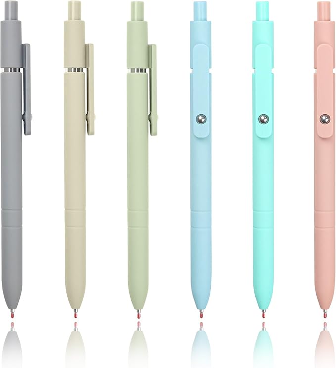 ELANE 6 Pcs Colorful Gel Pens,0.5mm Fine Point Quick Dry Black Ink Pen for Journaling Note Taking Writing, High-End Series Pens for Gifts for Doctor Nurse Teacher Students (Morandi-6PCS)