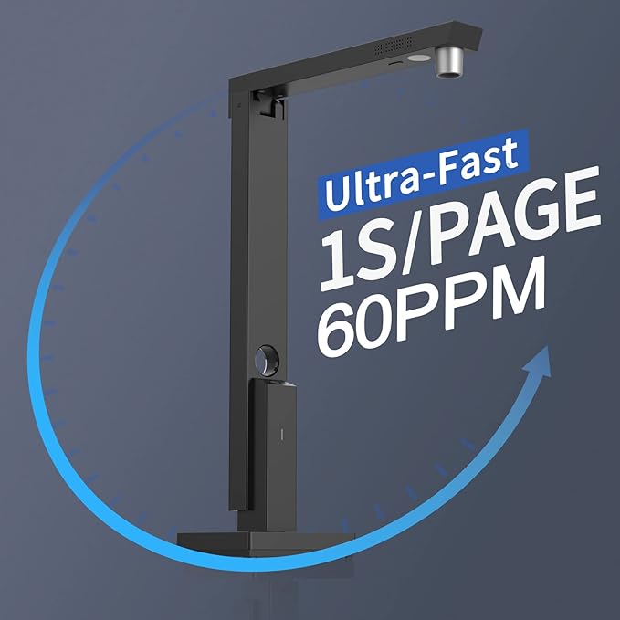 CZUR Lens1200 Pro Portable Document Scanner, 12MP USB Document Camera, Fast Scan 1s/Page, Capture Size A4, Easy-to-Use OCR, Travel-Friendly Mobile Scanner for Mac & Windows(Not for Books)