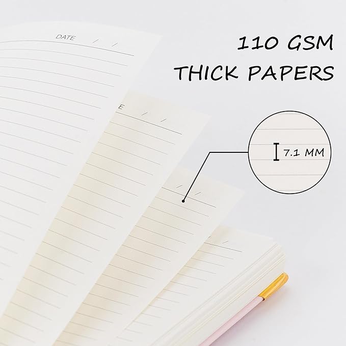 Hardcover Spiral Notebook, 8.5 x 11 IN Notebooks College Ruled, 110 GSM Thick Lined Paper Notebooks for Work, School and Travel, 300 Pages Journals for Writing, Large Journal for Women and Men Blue