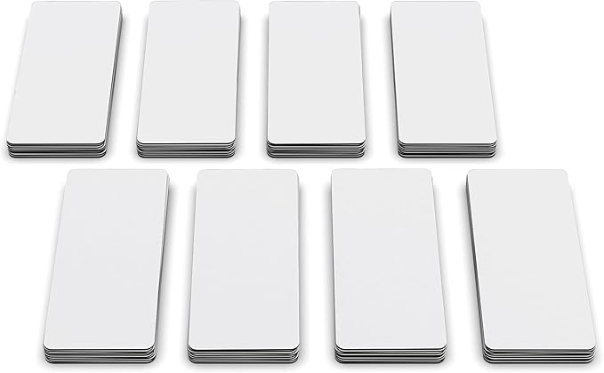 Dry Erase Magnetic Labels 2.8 x 1.2 in, Dry Erase Magnets, 60-Pack, White Erasable Write-On All-Purpose Labels, for Office, Education, Home, Whiteboard, Magnetic Name Tags