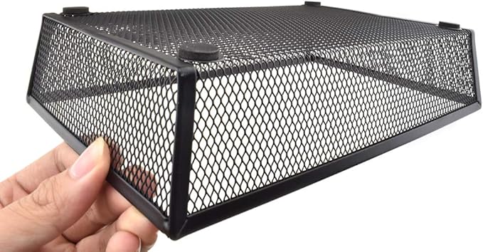 HAHIYO Stackable Mesh Tray Cup 9 x 6 x 2 inches Sturdy Container for Desk Drawer Organizer Collection for Home Office School kitchen Soft Foam Feet No Sharp Edges 1 Pack Black