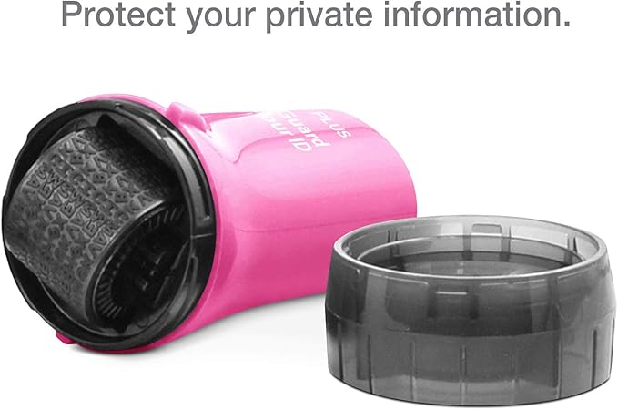 Guard Your ID Advanced 2.0 Rollers Identity Privacy Marker for Blocking Out Address, Private, Prescription Information (Regular 3-Pack, Pink)