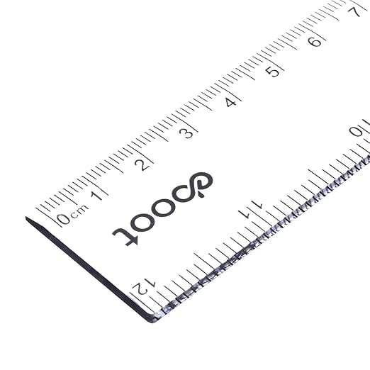 Eboot 2 Pack Clear Plastic Ruler 12 Inches Straight Ruler Plastic Measuring Tool for Student School Office