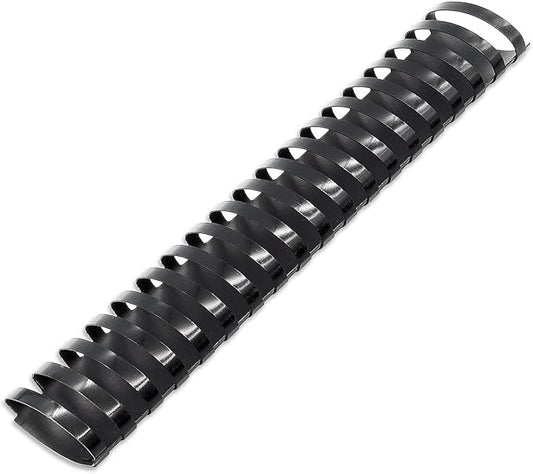 Binditek 50 Pack Plastic Binding Comb Spines, 1-3/8 Inch Diameter, 280 Sheet Capacity, 19 Ring, for Letter Size, Black, for Students and Coworkers