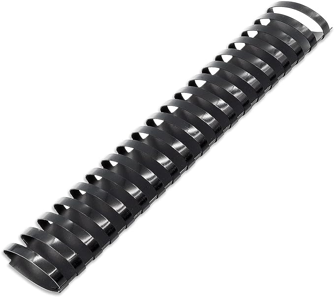 Binditek 50 Pack Plastic Binding Comb Spines, 2 Inch Diameter, 450 Sheet Capacity, 19 Ring, for Letter Size, Black, for Students and Coworkers