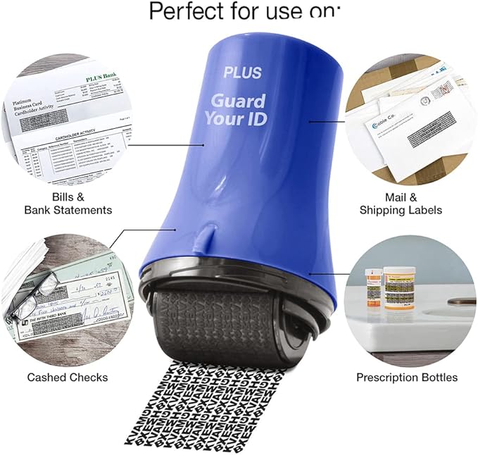 Guard Your ID Wide Advanced Roller 2.0 Identity Theft Prevention Security Stamp Blue