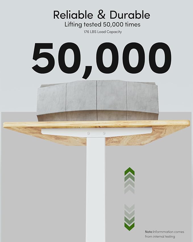 FEZIBO One-Piece Standing Desk Adjustable Height Stand up Home Office Desk, 55x24 Inch Electric Standing Computer Desk, with 4 Memory Presets, Fixable casters, Light Rustic