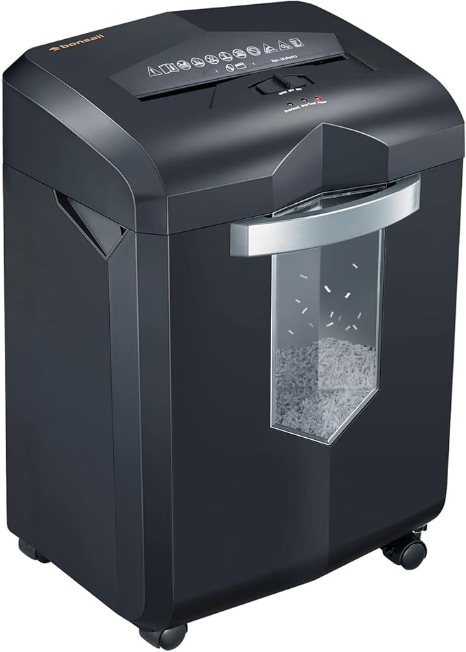 Bonsaii 16-Sheet Microcut Paper Shredder, 60-Minute Home Office Heavy Duty Shredder for CD/Credit Card, P-4 Level with 6-Gal Pullout Bin (C149-D)