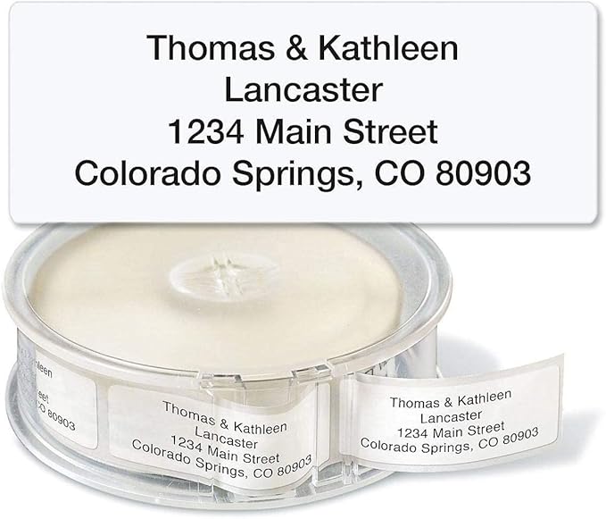 Colorful Images Solid Gloss White Rolled Return Address Mailing Labels with Dispenser, Customize with Name & Shipping Address, 500 Self Adhesive, Easy Peel Sticker Label Roll, 3/4" x 2 1/2"